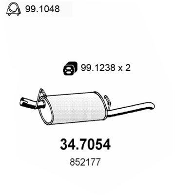 ASSO Rear silencer Article number: 34.7054 cheaply
