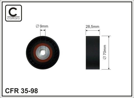 CAFFARO Deflection / Guide Pulley, v-ribbed belt Article number: 35-98 cheaply