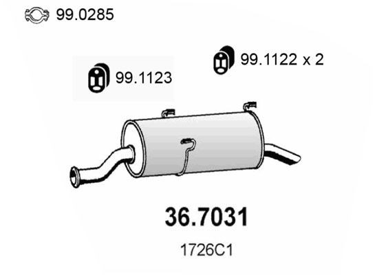 ASSO Rear silencer Article number: 36.7031 cheaply