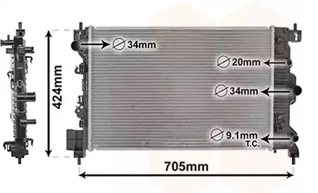 VAN WEZEL Radiaator, mootorijahutus Artikli number: 37002666 soodsalt