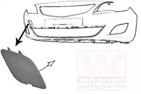 VAN WEZEL 3749587 Flap, tow hook ASTRA 1.7 CDTI (68) 125 PS Diesel 2015