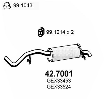 ASSO Rear silencer Article number: 42.7001 cheaply