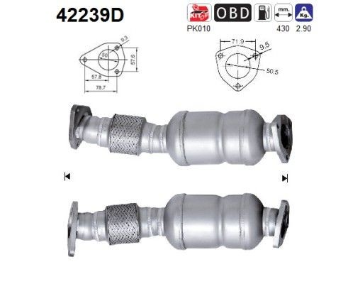 AS Catalytic converter Article number: 42239D cheaply