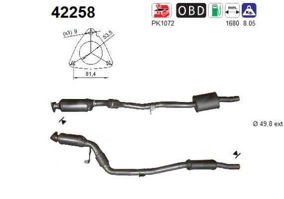 AS Catalytic converter Article number: 42258 cheaply