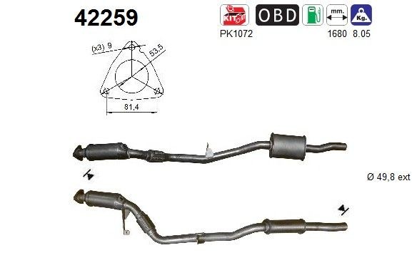 AS Catalytic converter Article number: 42259 cheaply