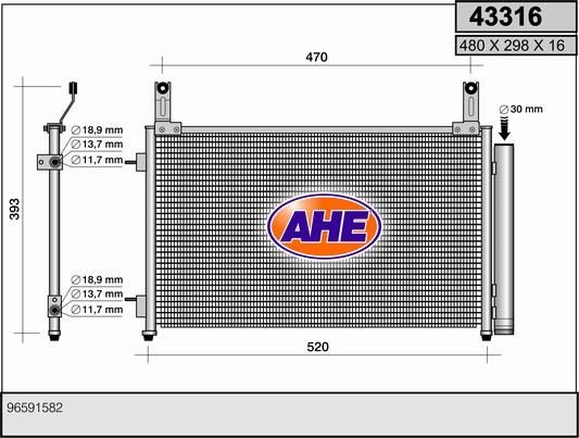 AHE Кондензатор, климатизация артикулен номер: 43316 евтино