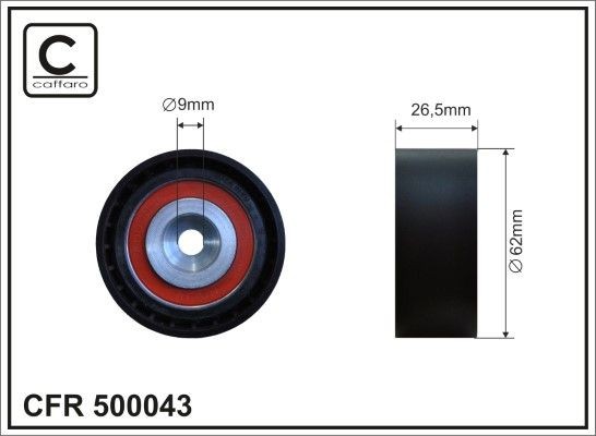 CAFFARO Timing belt tensioner pulley Article number: 500043 cheaply