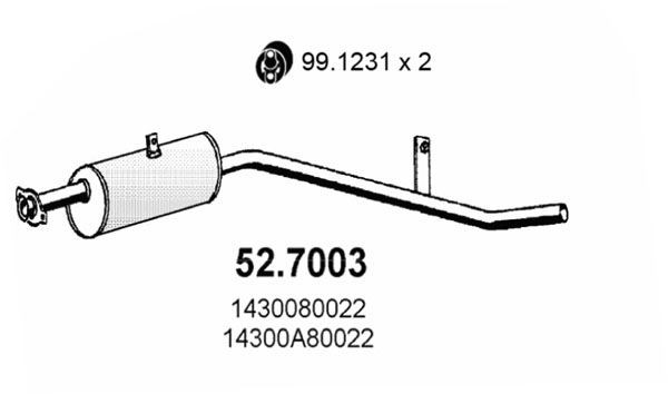 ASSO Rear silencer Article number: 52.7003 cheaply
