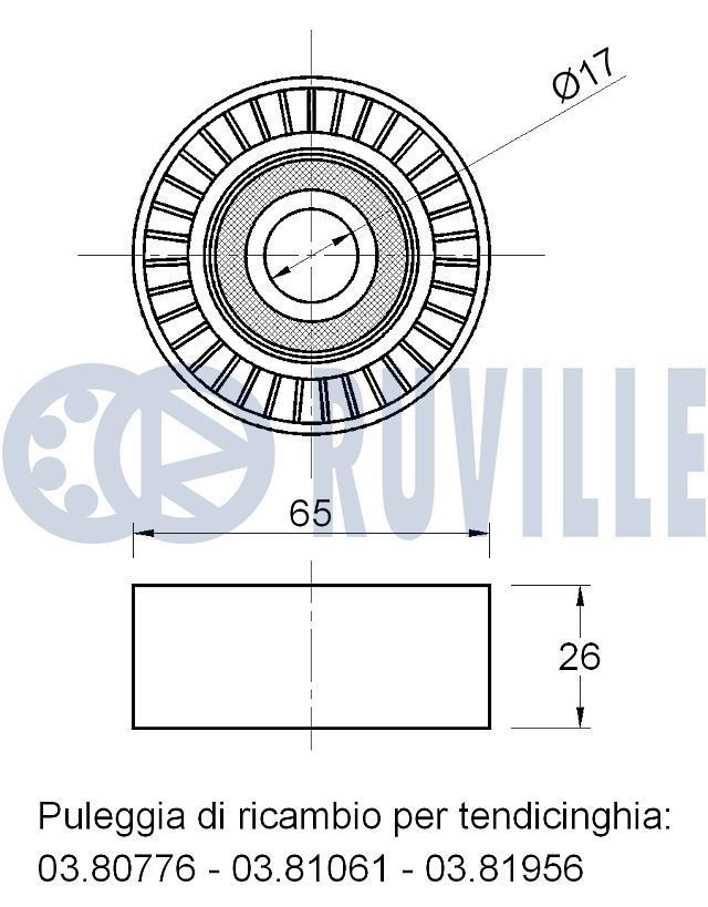 RUVILLE Tensioner Lever, v-ribbed belt Article number: 56978 cheaply