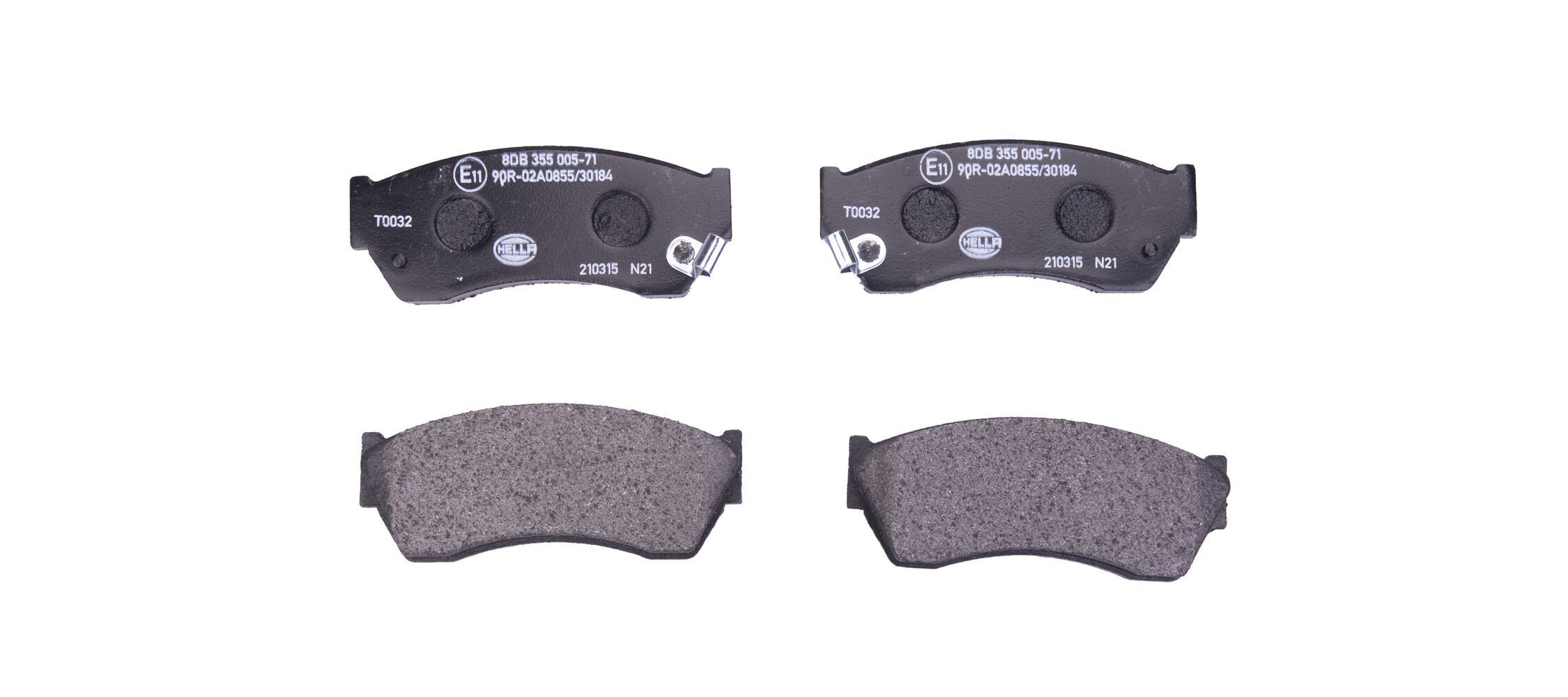 HELLA Комплект спирачно феродо, дискови спирачки артикулен номер: 8DB 355 005-711 евтино