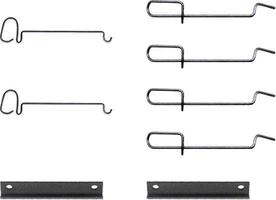 HELLA Kit d'accessoires, plaquette de frein à disque numéro de l'article: 8DZ 355 202-241 à bon prix