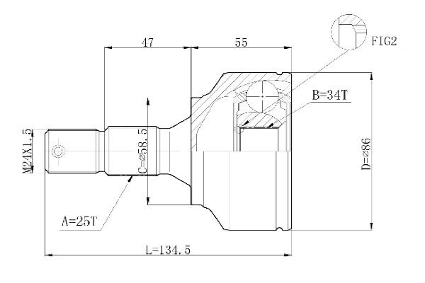 STATIM Sada kĺbov hnacieho hriadeľa číslo článku: C.106 lacno