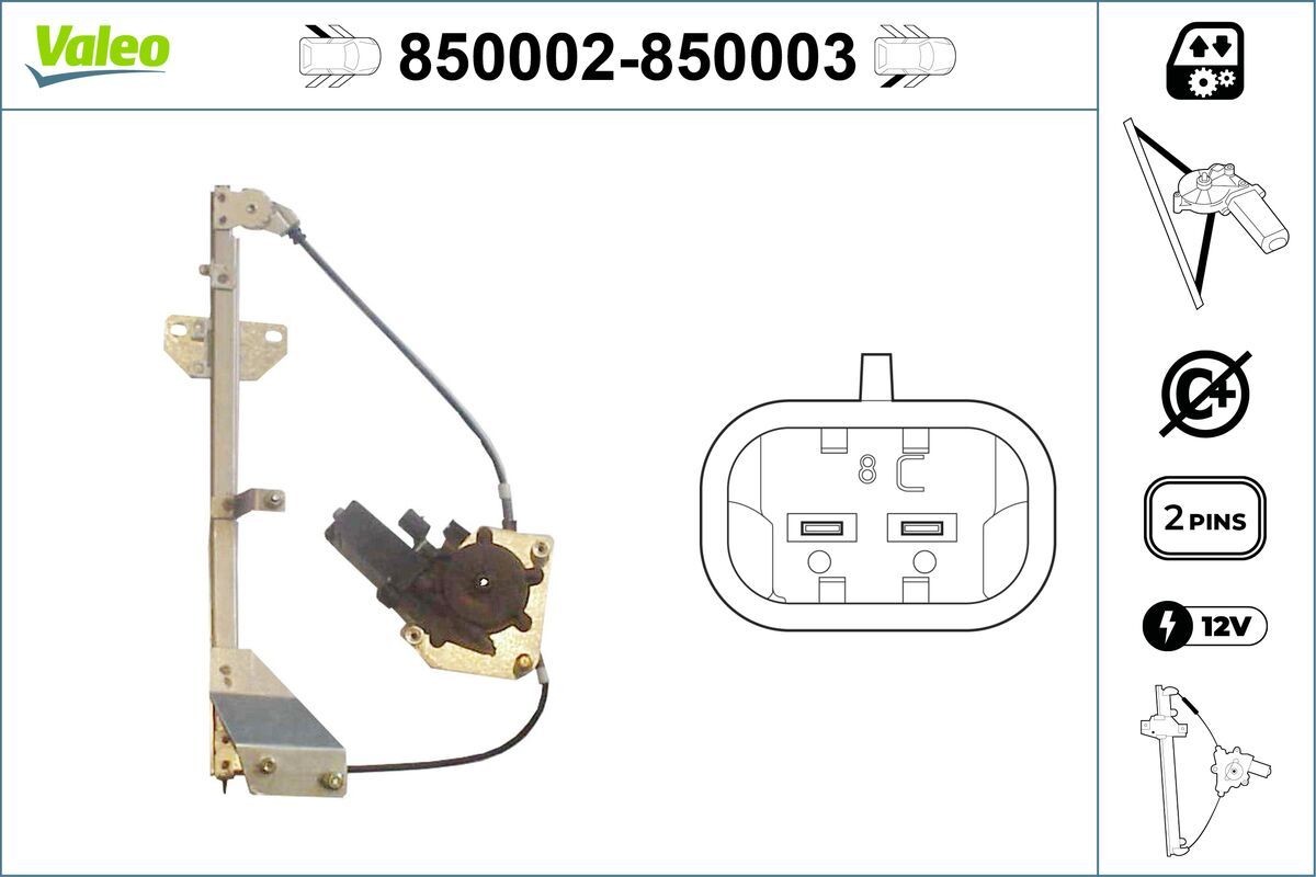 VALEO Alzacristallo Numero articolo: 850002 poco costoso