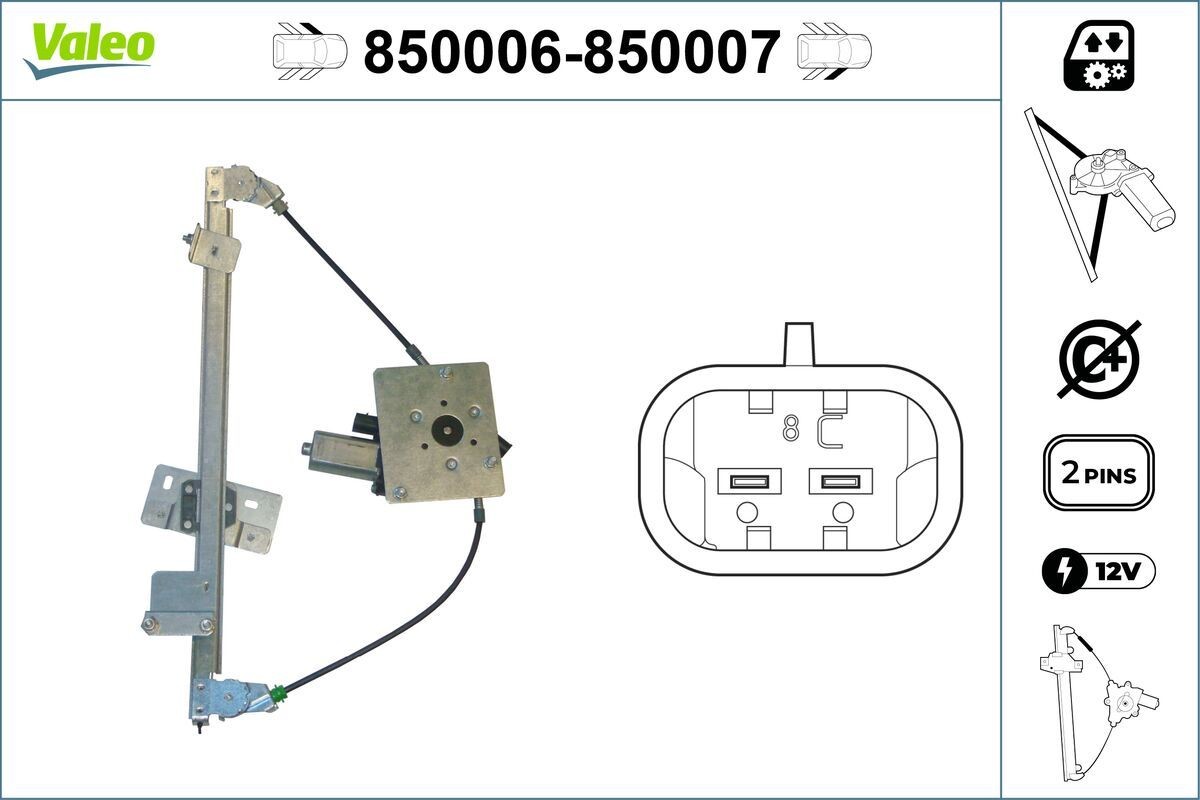 VALEO Window regulator Article number: 850006 cheaply