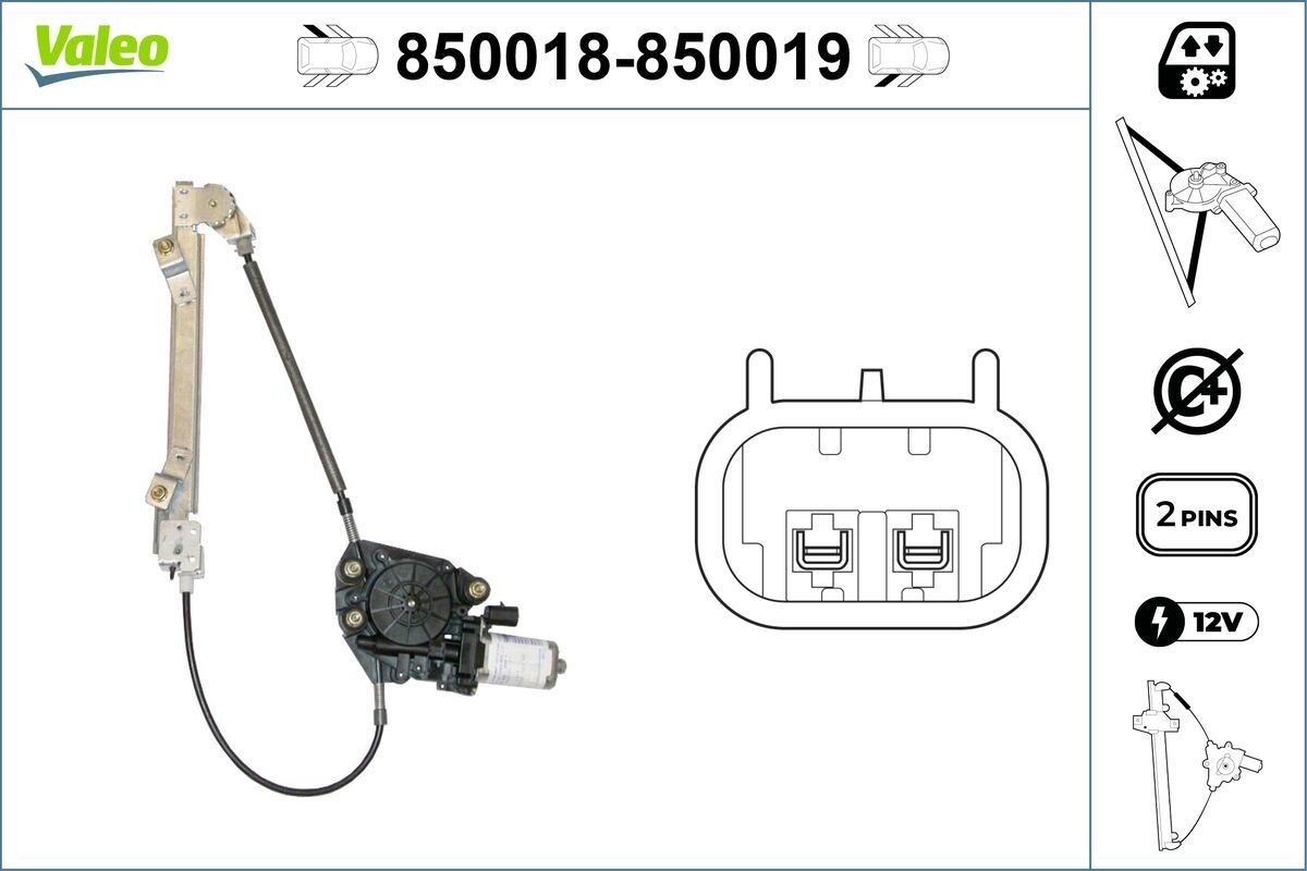 VALEO Window regulator Article number: 850018 cheaply