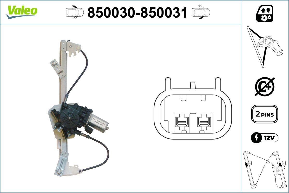 VALEO Alzacristallo Numero articolo: 850030 poco costoso