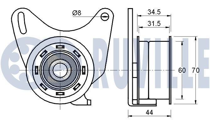 RUVILLE Rullo tenditore cinghia Poly-V Numero articolo: 55018 poco costoso