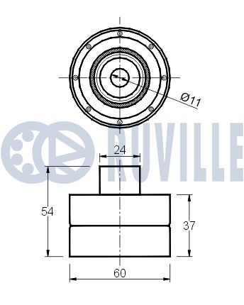 RUVILLE Galet enrouleur de courroie d'accessoire UGS: 55023 à bon prix