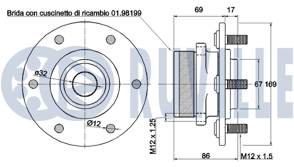 RUVILLE Rullo tenditore cinghia Poly-V Numero articolo: 55548 poco costoso