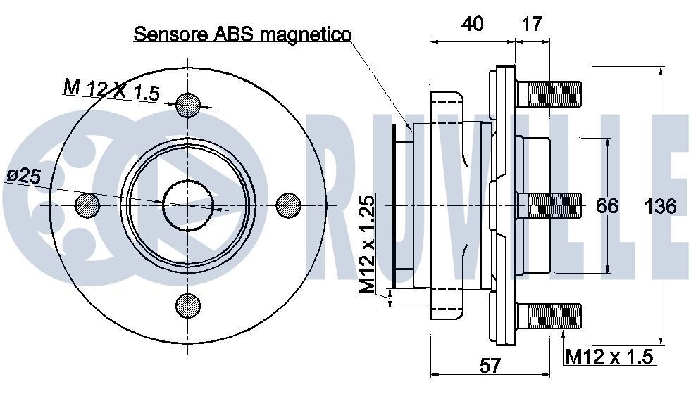 RUVILLE Polea tensora, correa poli V Número de artículo: 55577 a buen precio