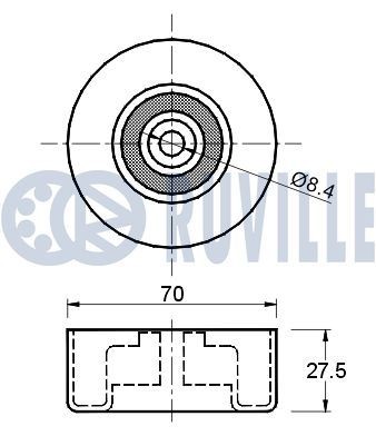 RUVILLE Polea tensora, correa poli V Número de artículo: 55591 a buen precio