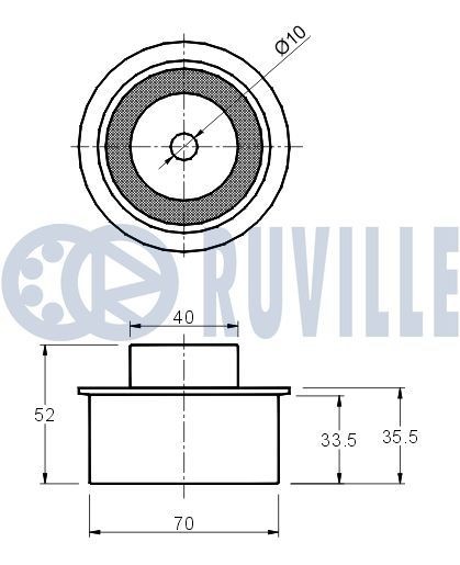 RUVILLE Демпер (успокоител-ртепт.вибр.), зъбен ремък артикулен номер: 55734 евтино