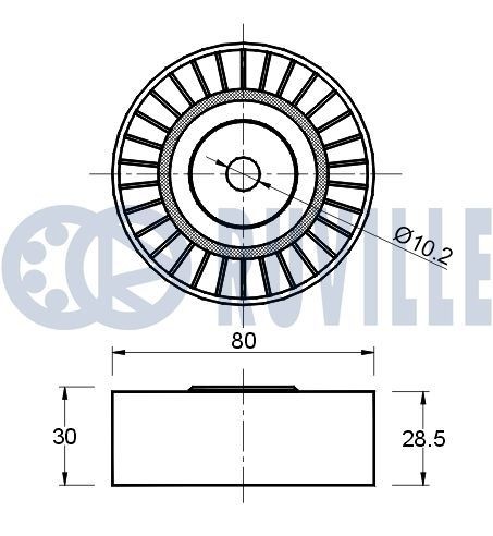 RUVILLE Spriegotājrullītis, Ķīļrievu siksna raksta numurs: 55871 lēti