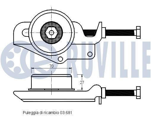 RUVILLE Rolka napinacza, pasek klinowy wielorowkowy Numer artykułu: 55917 niedrogo