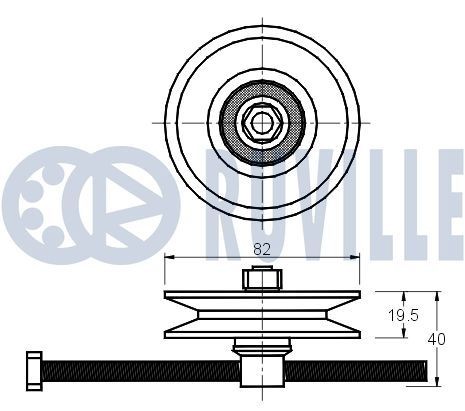 RUVILLE Spriegotājrullītis, Ķīļrievu siksna raksta numurs: 55919 lēti