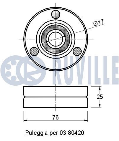 RUVILLE Polea tensora, correa poli V Número de artículo: 55959 a buen precio