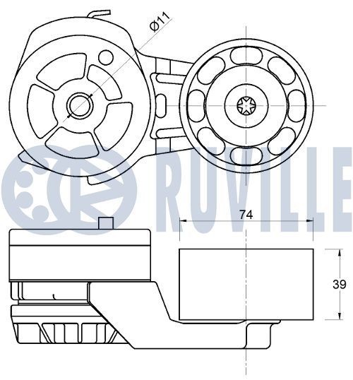 RUVILLE Spriegotājsvira, Ķīļrievu siksna raksta numurs: 56028 lēti