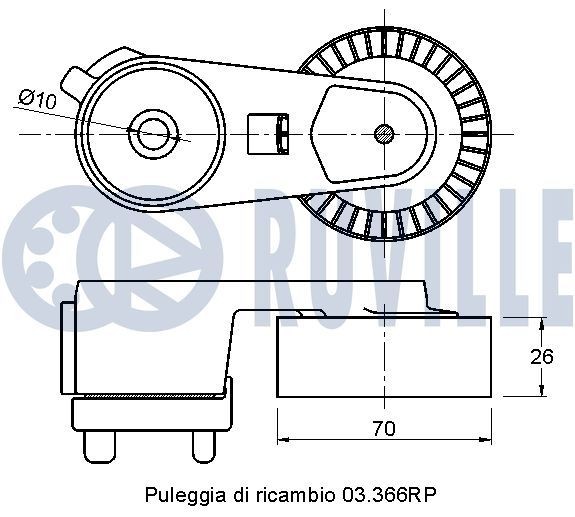 RUVILLE Polea tensora, correa poli V Número de artículo: 56639 a buen precio