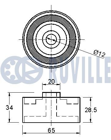 RUVILLE Демпер (успокоител-ртепт.вибр.), зъбен ремък артикулен номер: 57061 евтино