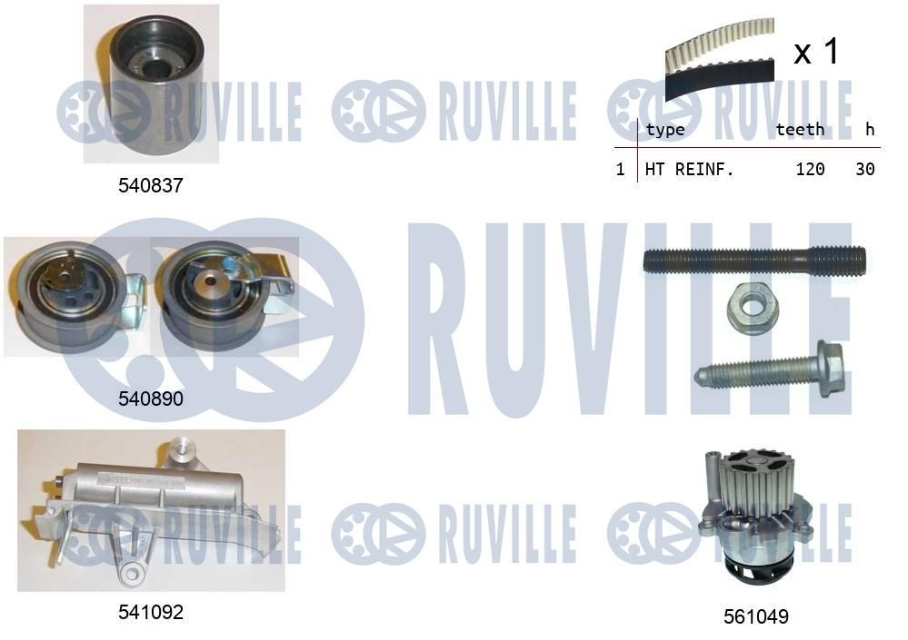 RUVILLE Spriegotājrullītis, Ķīļrievu siksna raksta numurs: 58881 lēti