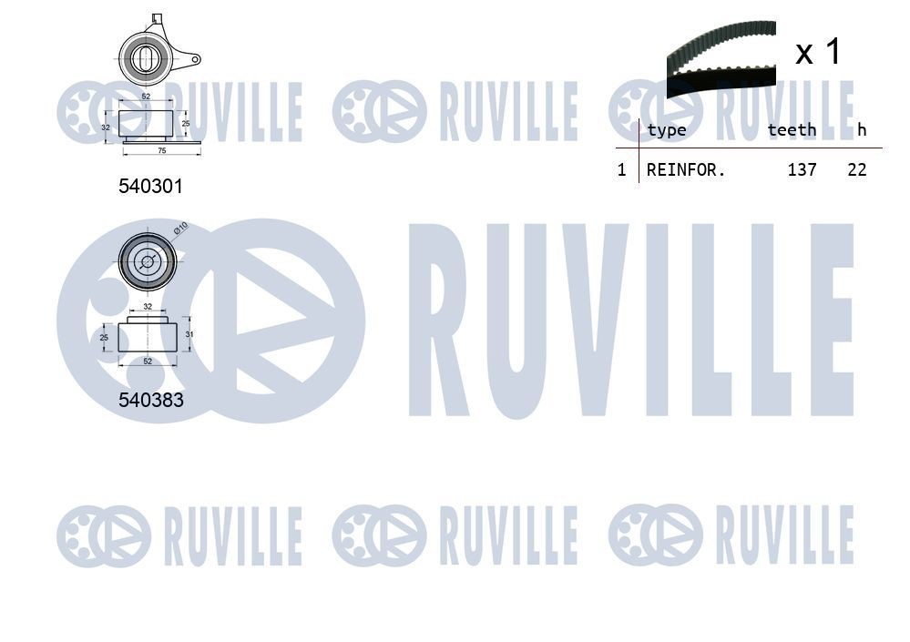 RUVILLE Kit de roulement de roue numéro de l'article: 5938 à bon prix