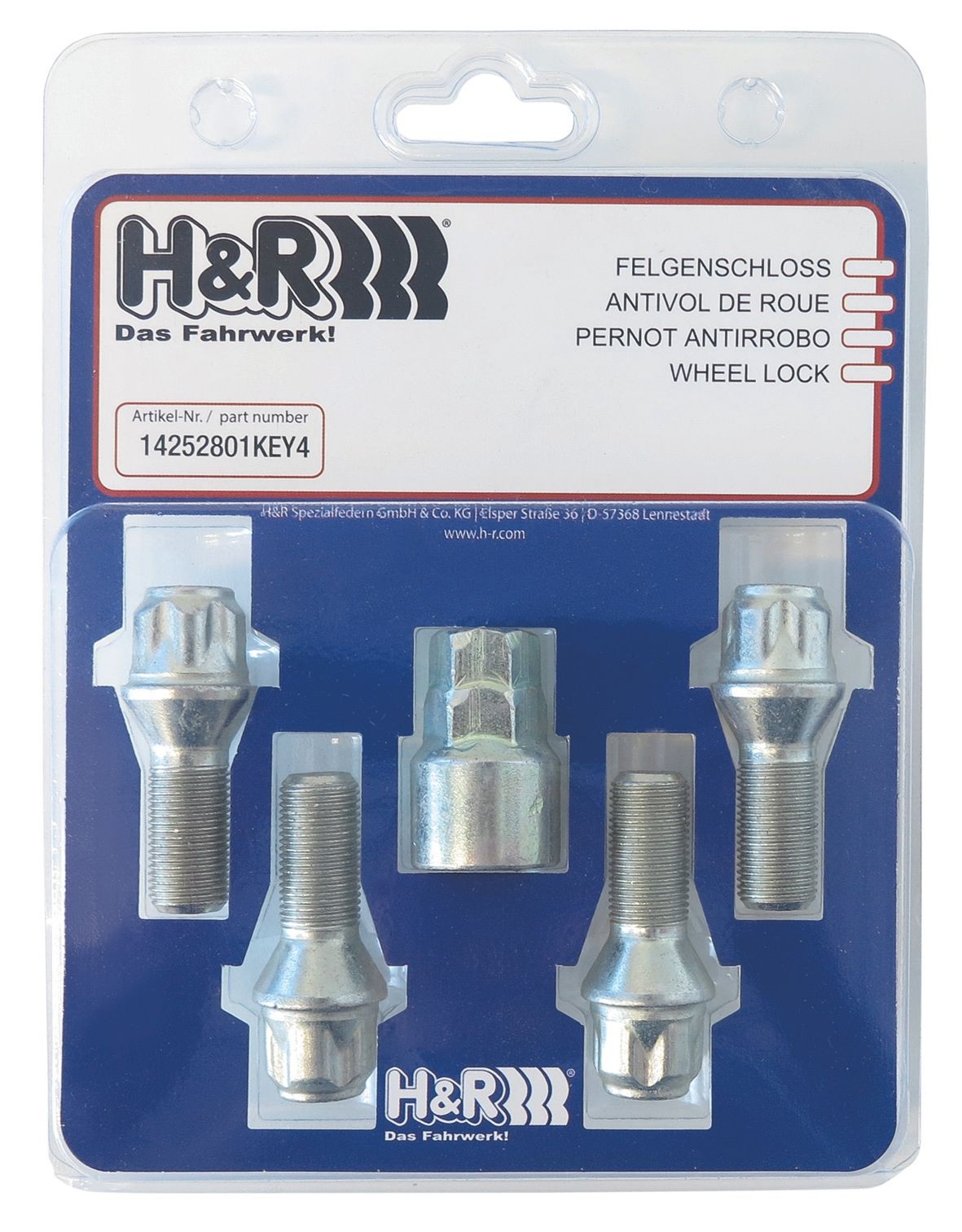 H&R Locking wheel bolts Article number: 1452601KEY4 cheaply