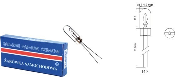 CARCOMMERCE Lyspære, parkerings- / posisjonslys artikkelnummer: 42840 billig