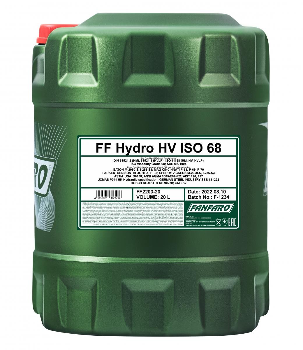 FANFARO Aceite hidráulico HYDRO HV Número de artículo: FF2203-20 a buen precio