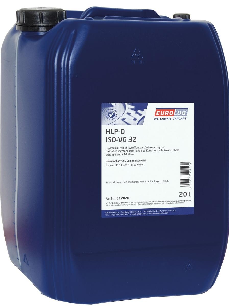 EUROLUB Hydraulic Oil HLP-D Article number: 503020 cheaply