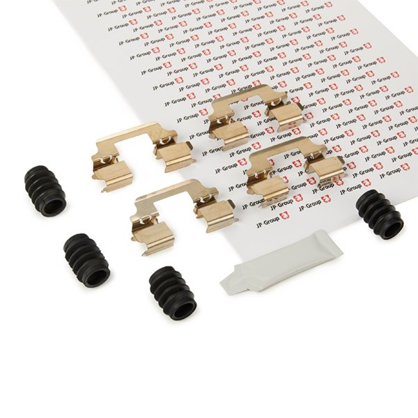 JP GROUP 1464003610 Σετ βοηθ. εξαρτημάτων, τακάκια φρένων Σειρά 5 530 d xDrive 258 PS Πετρέλαιο 2017