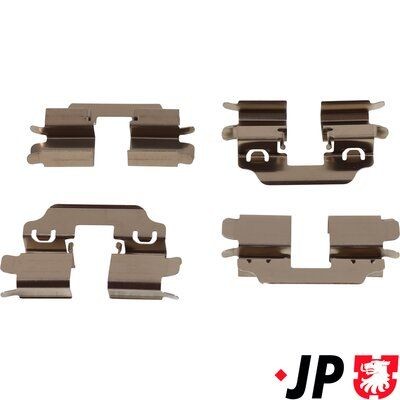 JP GROUP 4364003910 Set accesorii, placute frana MEGANE 1.2 TCe (KZ16, KZ28) 132 CP benzina 2016