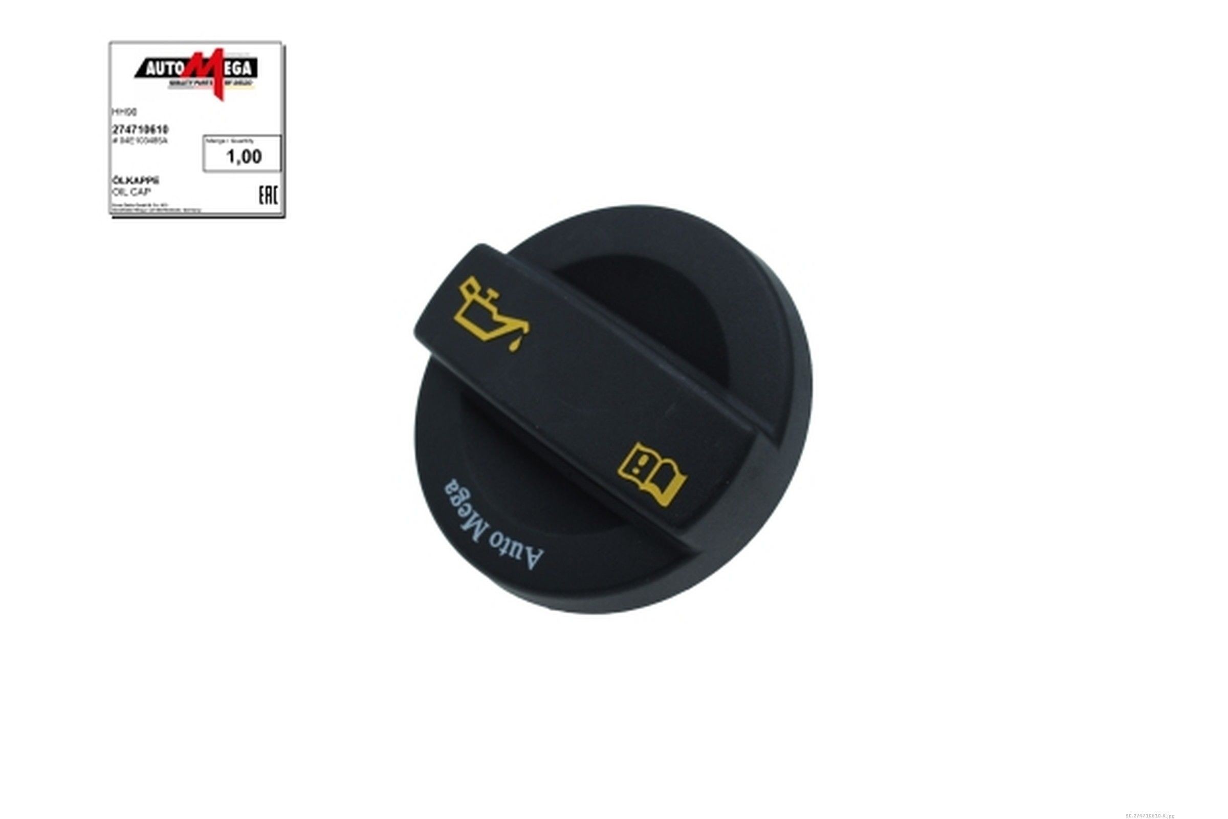 AUTOMEGA 274710610 Låg, oliepåfyldningsstuds GOLF 1.4 GTE Hybrid 204 HK Benzin/elektro 2021