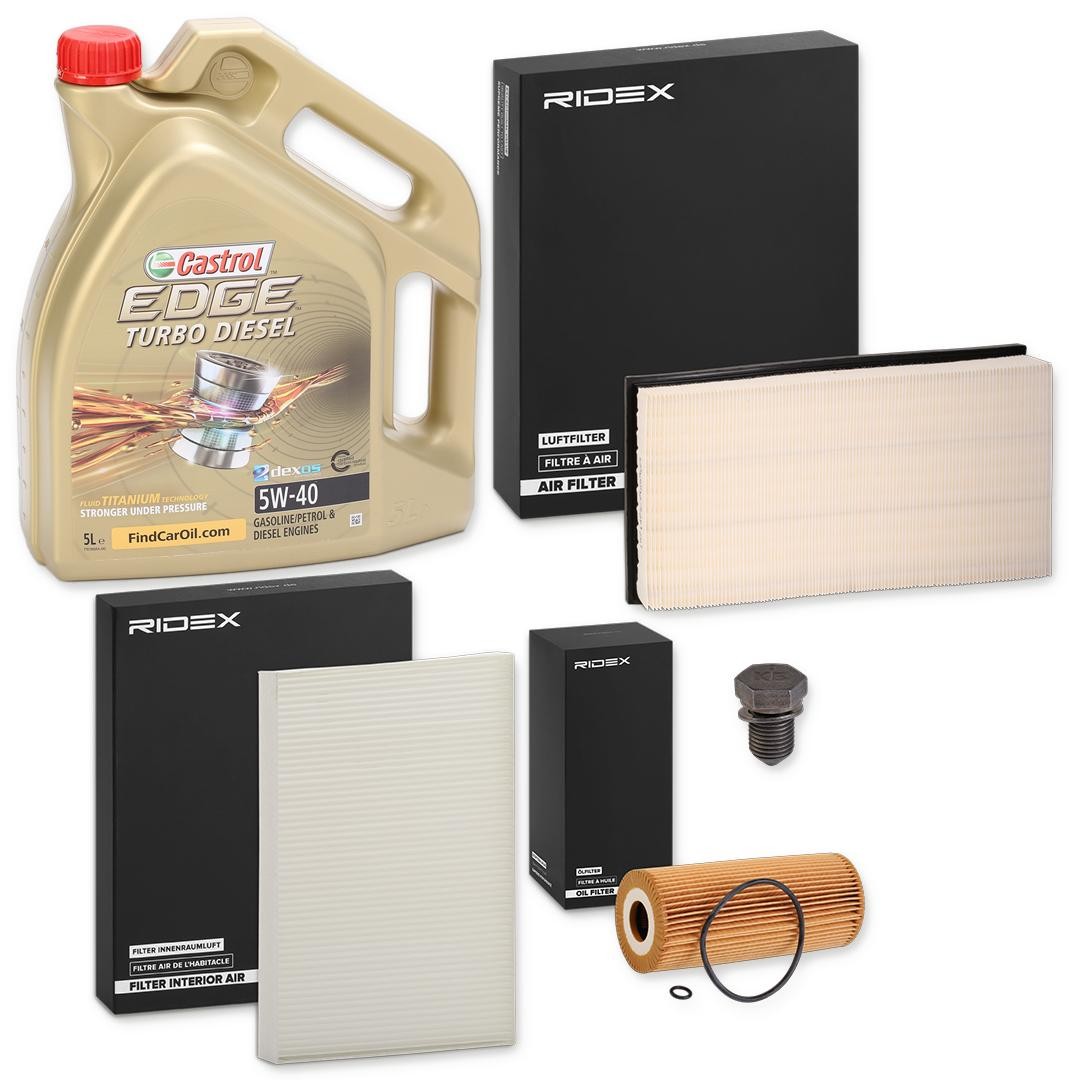 RIDEX Jogo de filtros com óleo de motor Número de artigo: 100374T0007 baixo custo
