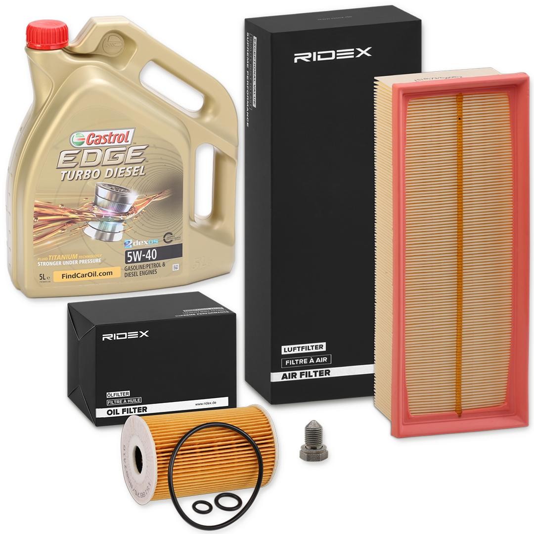 RIDEX Filtri komplektā ar motoreļļu raksta numurs: 100374T0010 lēti