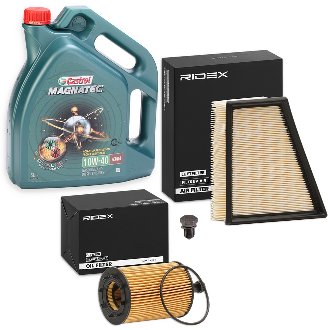 RIDEX Filtri komplektā ar motoreļļu raksta numurs: 100374T0044 lēti