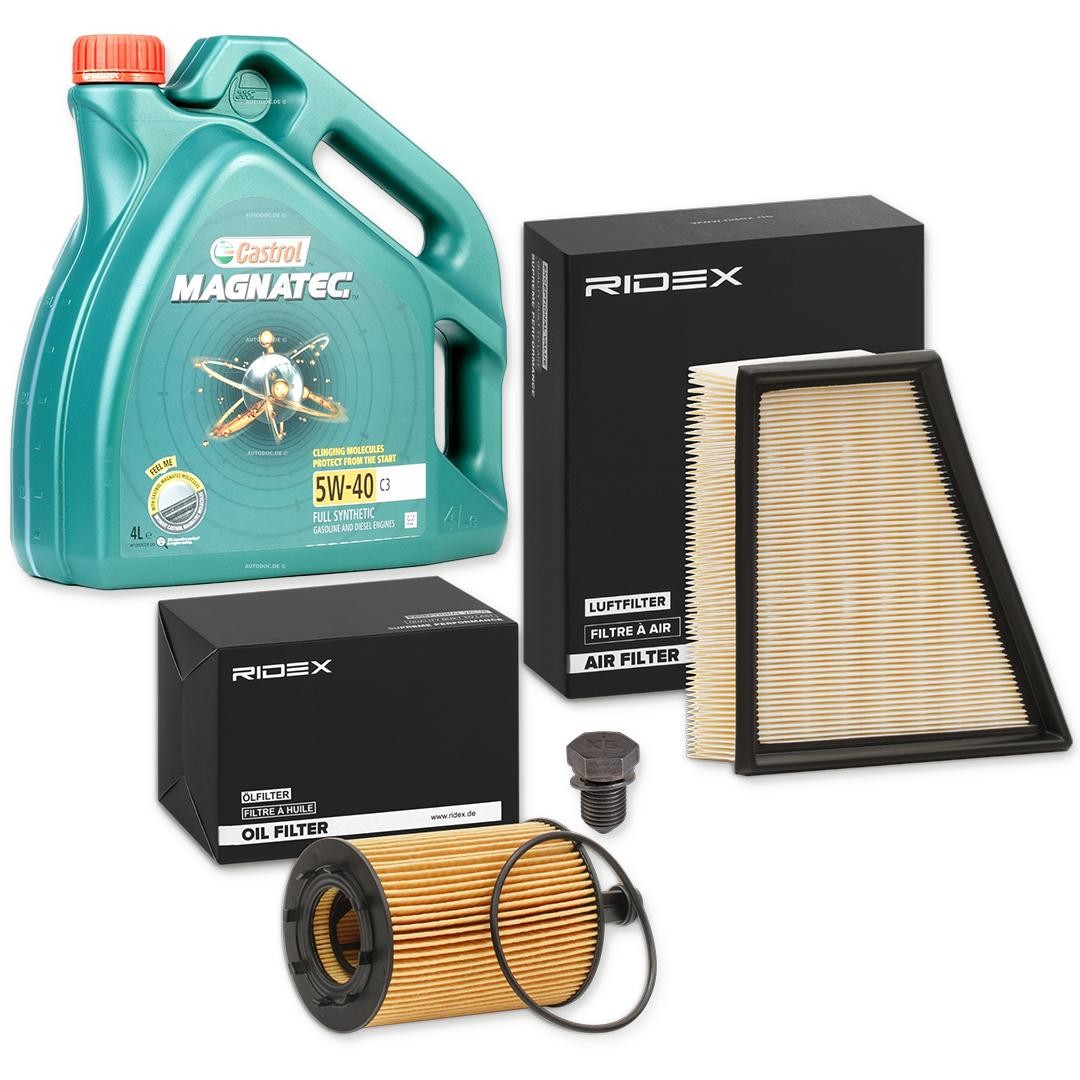 RIDEX Filtrų komplektas su variklio alyva prekės numeris: 100374T0048 nebrangu