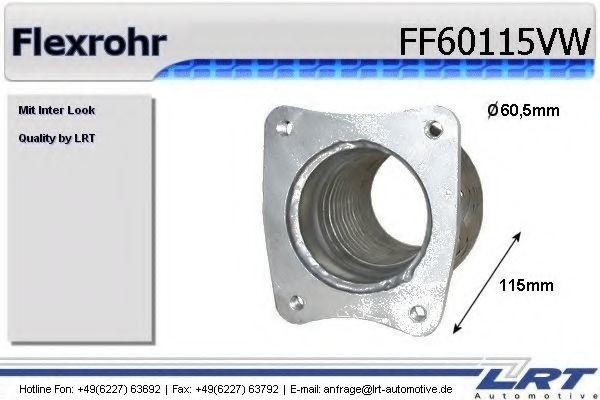 LRT Εύκαμπτος σωλήνας, σύστ. εξάτμ. αριθμός Άρθρου: FF60115VW φθηνότερα