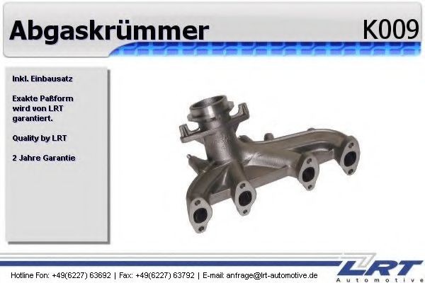 LRT Πολλαπλή, σύστημα απαγωγής καυσαερίων αριθμός Άρθρου: K009 φθηνότερα