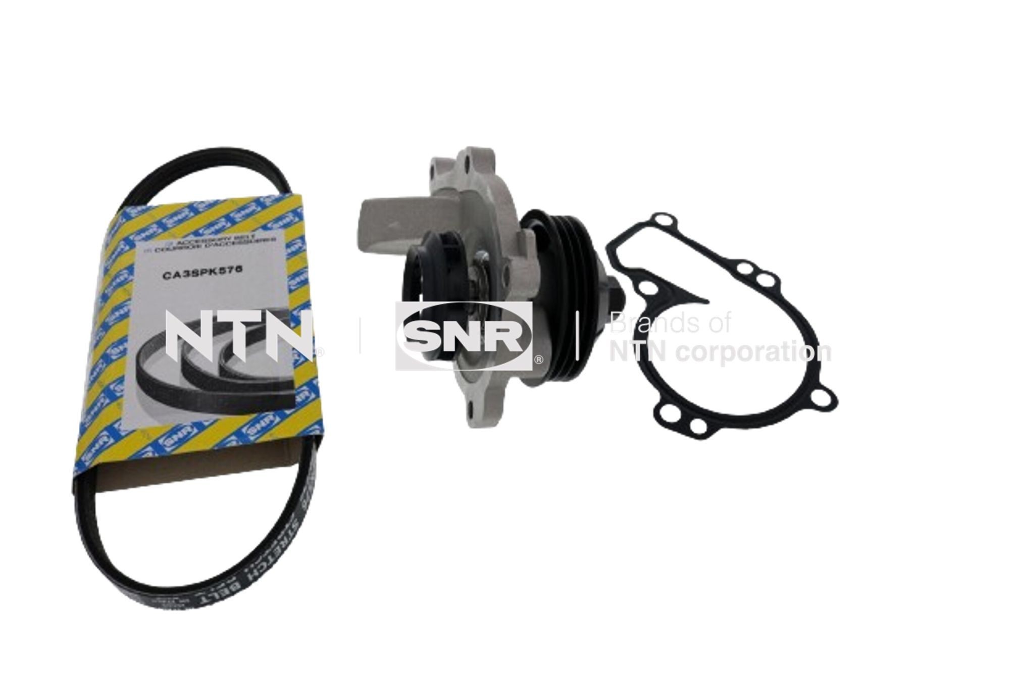 SNR Ūdenssūknis + ķīļrievu siksnas komplekts raksta numurs: KAP859.470 lēti