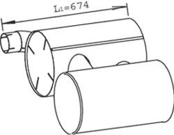 DINEX Middle silencer Article number: 28470 cheaply